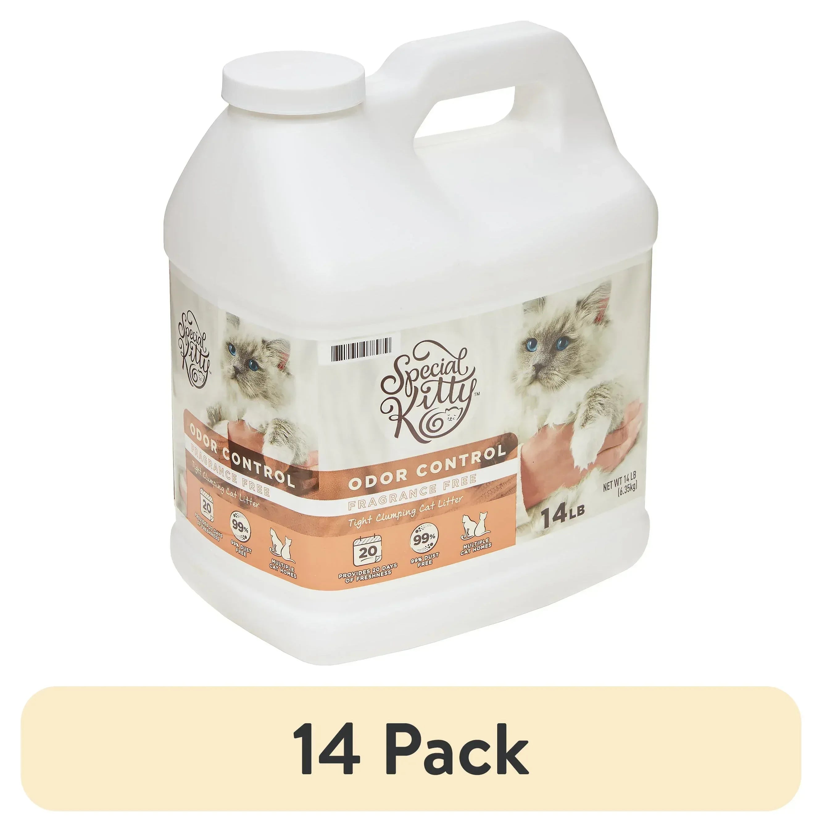 Special Kitty Scoopable Tight Clumping Cat Litter, Fragrance Free, 14 lb