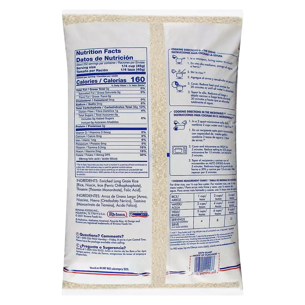 Mahatma Extra Long Grain Enriched Rice, 25 lbs. - USA MEGA SHOP