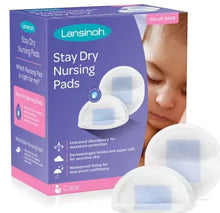 Lansinoh stay dry nursing pads, white absorbent pads in value pack package