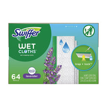 Swiffer Wet Mopping Cloths box with lavender scent, 64-count refills