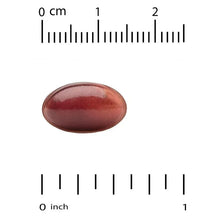 Reddish softgel with ruler markings, single capsule