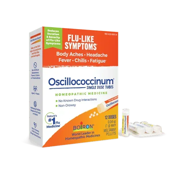 Boiron Oscillococcinum Homeopathic Medicine for Flu-Like Symptoms, 12 Count