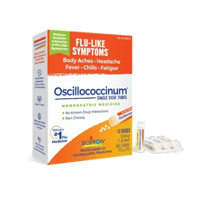 Boiron Oscillococcinum homeopathic flu-like symptoms box with blister tray
