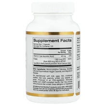Supplement Facts panel on methyl folate bottle with gold header band