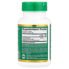 Supplement Facts panel on lemon balm extract bottle, green cap and white body