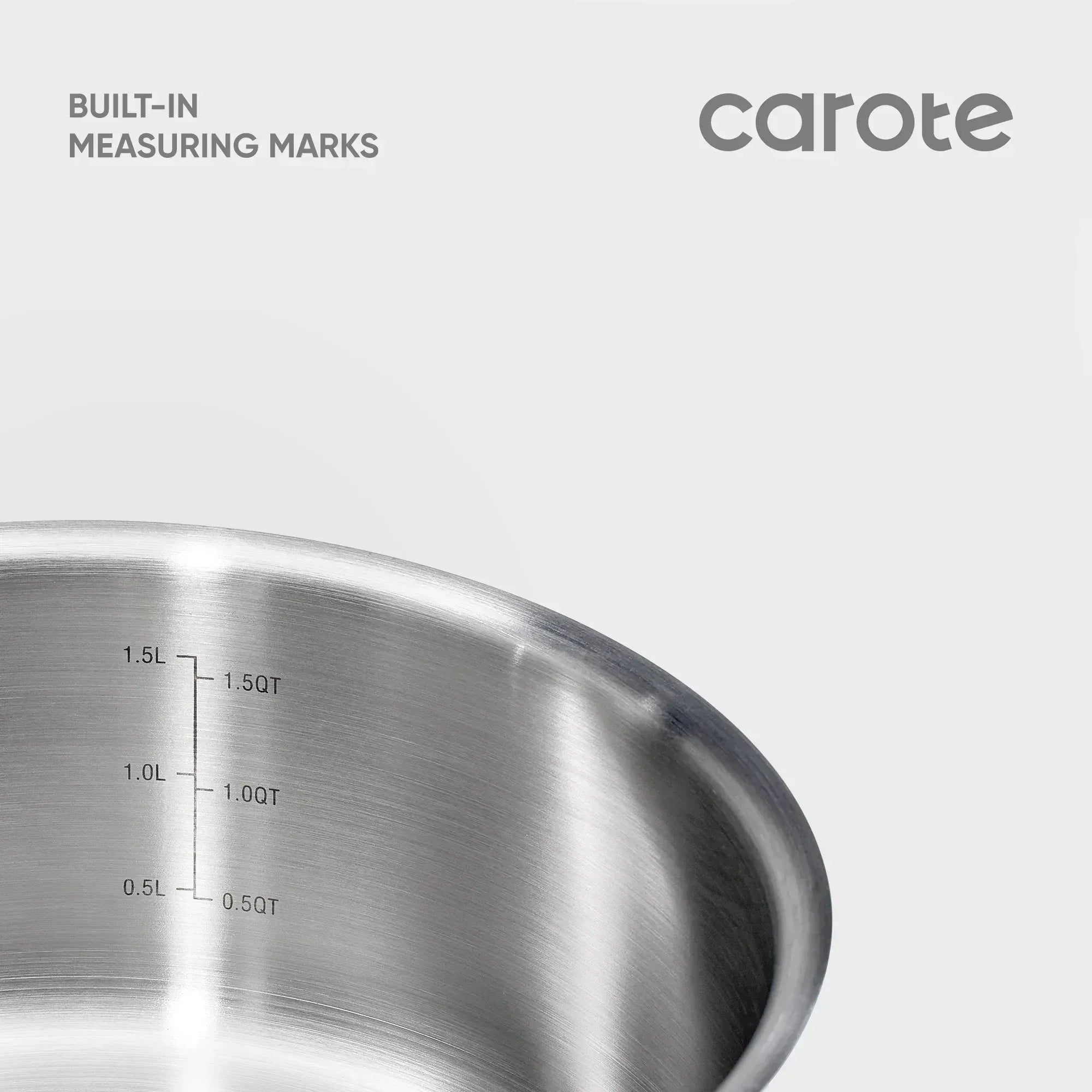Carote 4 Pcs Stainless Steel Saucepan Set, Saucepans with Detachable Handle, Oven Safe, Induction Ready, Stackable Cookware, Kitchen Cooking Set