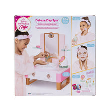 Deluxe kids day spa play set box with mirror, sink, and mask accessories shown