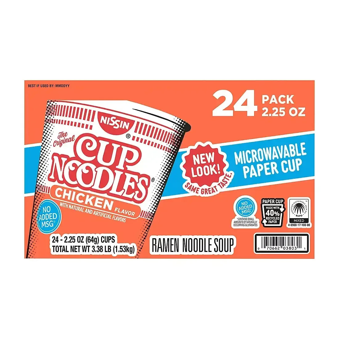 Nissin Cup Noodles Chicken Flavor Soup, 24 pk./2.25 oz. - USA MEGA SHOP