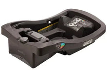 Evenflo LiteMax infant car seat base, dark gray with handle and instruction label