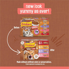 Purina Friskies Extra Chunky Gravy Variety Pack, Wet Cat Food, 5.5 oz Cans, 24 Pack