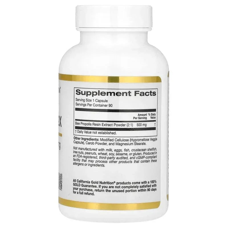 California Gold Nutrition, Bee Propolis 2X, Concentrated Extract, 500 mg