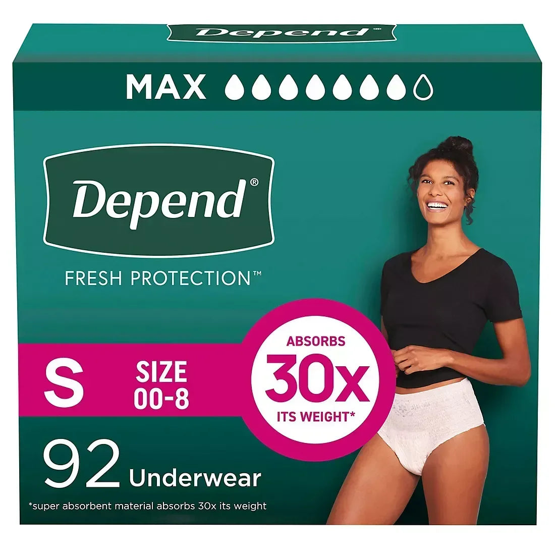 Depend Fresh Protection Adult Incontinence Underwear for Women, Extra-Large - Blush, 80 ct.
