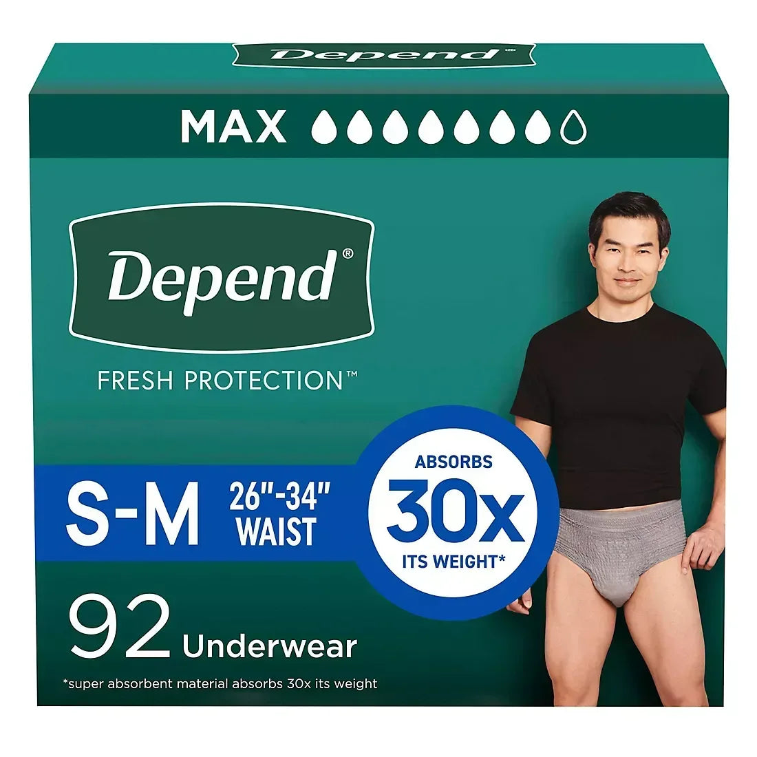 Depend Fresh Protection Adult Incontinence Underwear for Men, Disposable, Maximum, Select A Size