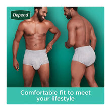 Gray disposable incontinence underwear briefs on two men