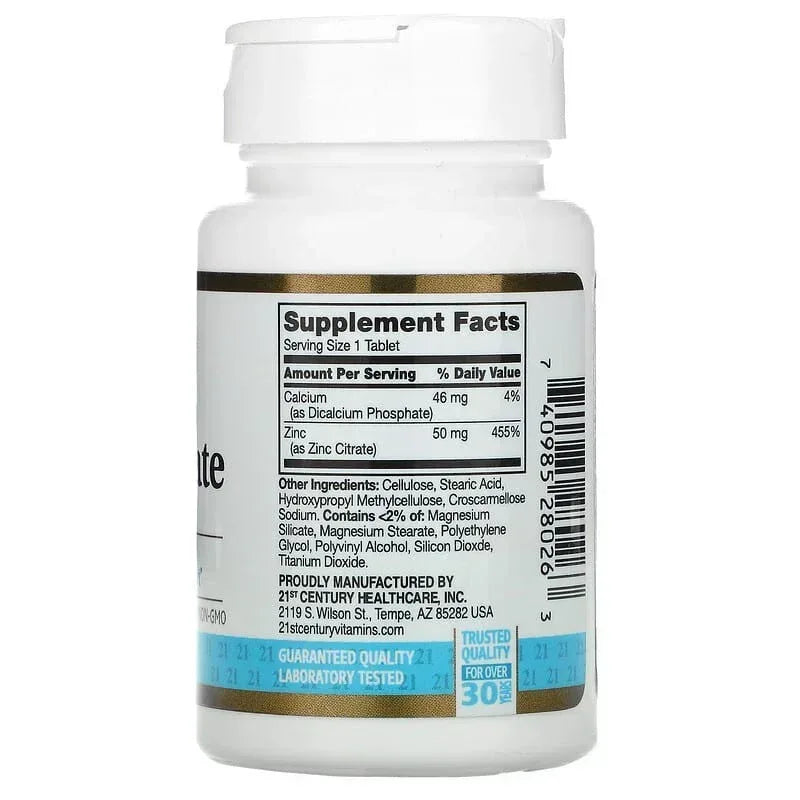 21st Century, Zinc Citrate, 50 mg