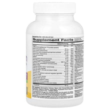 Multivitamin bottle Supplement Facts nutrition table with vitamins and minerals