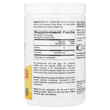 L-Citrulline dietary supplement bottle back label with Supplement Facts and directions