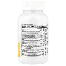 Women's multivitamin bottle back label text panel, white cap