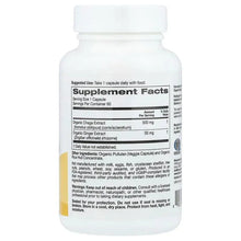 Supplement Facts label on veggie capsule bottle with ingredients and serving info