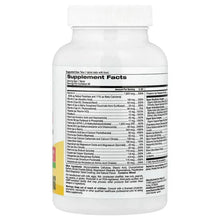 Women's multivitamin bottle with Supplement Facts and ingredients list, iron-free