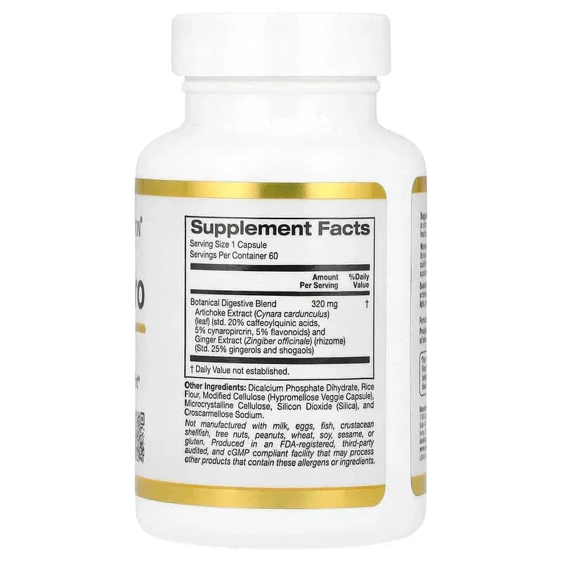 California Gold Nutrition, Digestion Pro with ProDigestÂ®, Botanical Digestive Blend of Artichoke and Ginger Extracts, 320 mg, 60 Veggie Capsules - USA MEGA SHOP