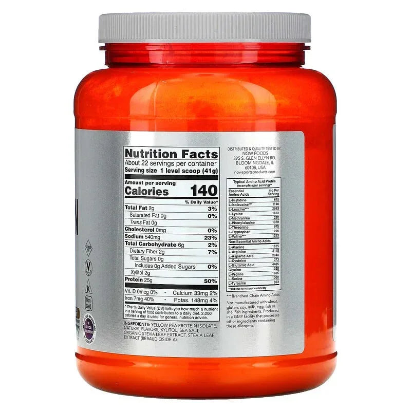 NOW Foods, Sports, Pea Protein Powder, Creamy Chocolate, 2 lbs (907 g)