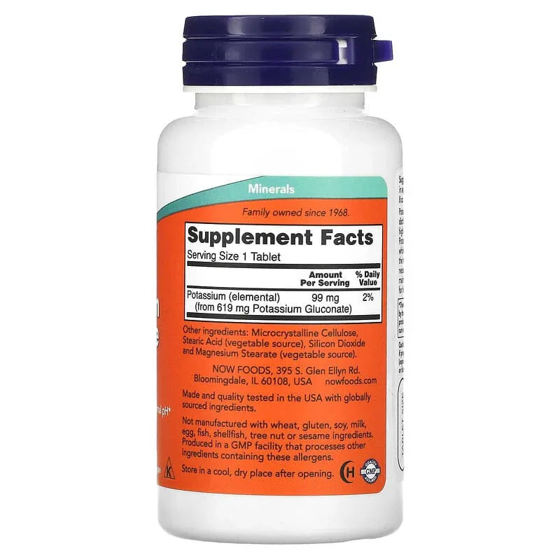 NOW Foods, Potassium Gluconate, 99 mg, Tablets