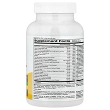 Men's 50+ multivitamin supplement bottle, Supplement Facts panel detail.