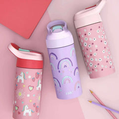 Zak Designs 14-Oz Stainless Steel Vacuum Insulated Water Bottle, 3-Piece Set (Assorted Colors)