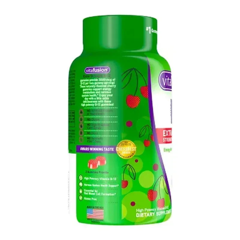 Vitafusion Extra Strength B12 Vitamin Gummies, 3000 Mcg, Cherry (200 Ct.)