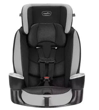 Booster car seat with padded headrest, 5-point harness, and armrest cup holders