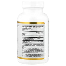 CLA supplement facts label on bottle for veggie softgels, 90 count