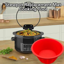 Silicone slow cooker liner in red, flexible bowl insert for slow cooker