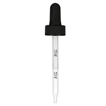 DHA supplement dropper with black tip and clear tube marked 0.5 mL and 1.0 mL