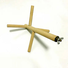 Wooden parrot ladder perch stand with cross rungs and metal screw connector