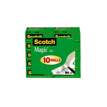 Scotch Magic Tape 10-roll pack, green and white box with clear tape