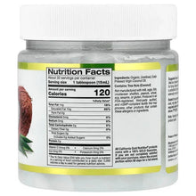 Coconut oil jar back label showing Nutrition Facts and ingredient panel.