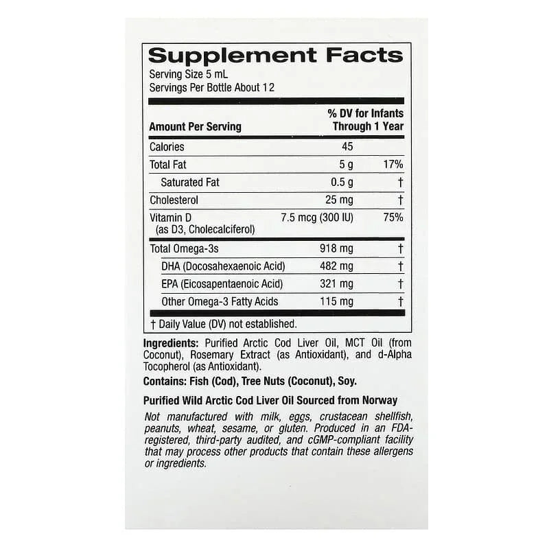California Gold Nutrition, Baby's DHA, Omega-3s with Vitamin D3 and EPA, 2 fl oz (59 ml)