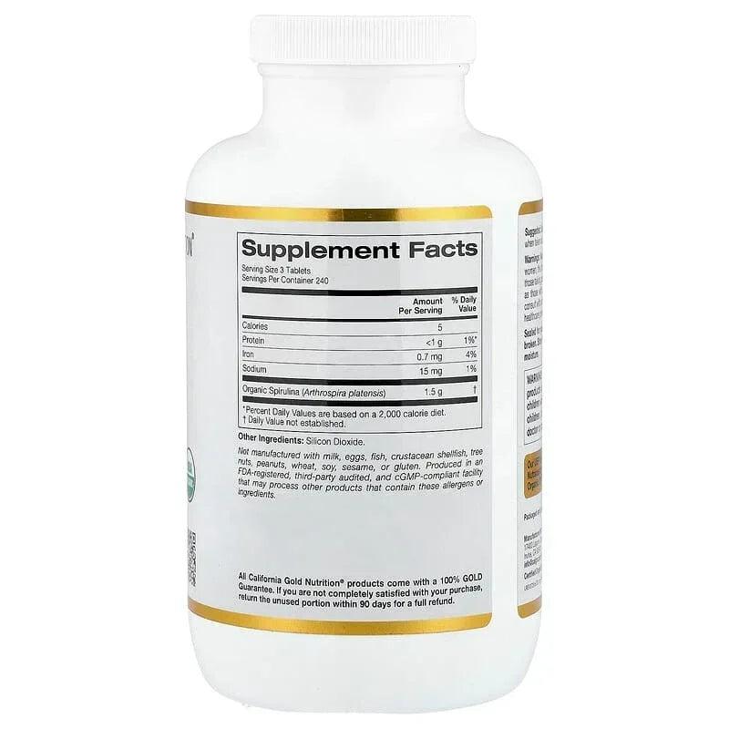 California Gold Nutrition, Organic Spirulina with Phycocyanin, and Chlorophyll