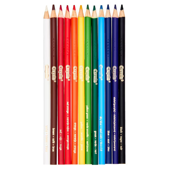 Crayola Colored Pencil Set, 12 Ct, Back to School Supplies for Kids, Classroom Supplies, Teacher Gift