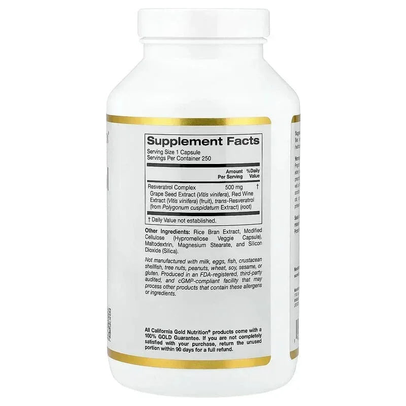 California Gold Nutrition, Resveratrol Complex with Grape Seed Extract, Red Wine Extract, and trans-Resveratrol