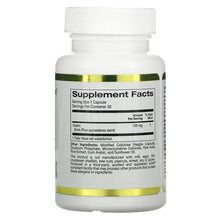 Fisetin supplement bottle back label with Supplement Facts, 30 servings