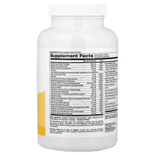 Men's multivitamin bottle back with supplement facts and daily values list