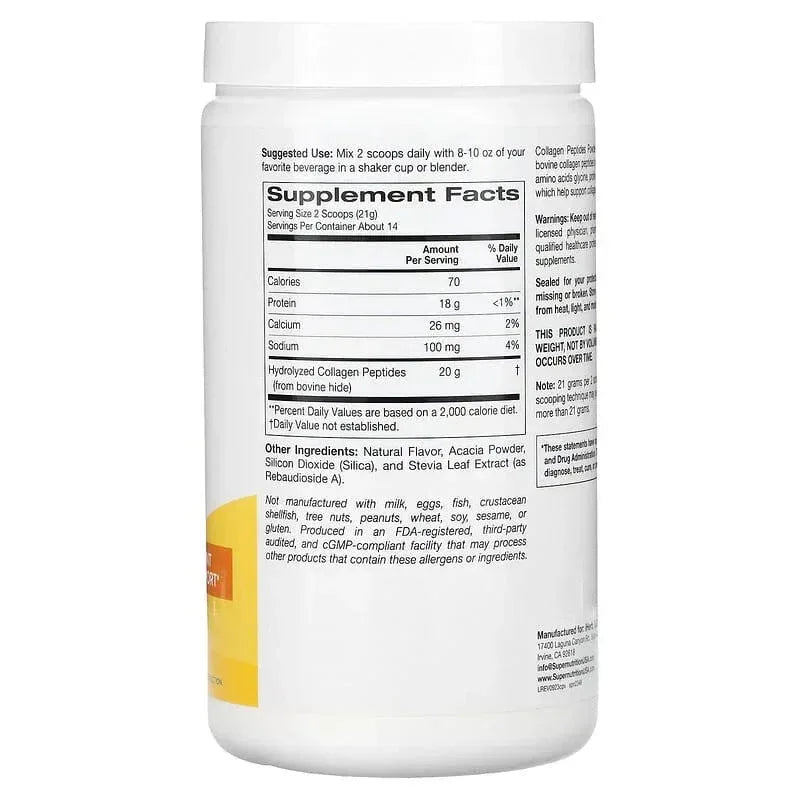 Super Nutrition, Collagen Peptides, 9.88 oz (280 g) - USA MEGA SHOP