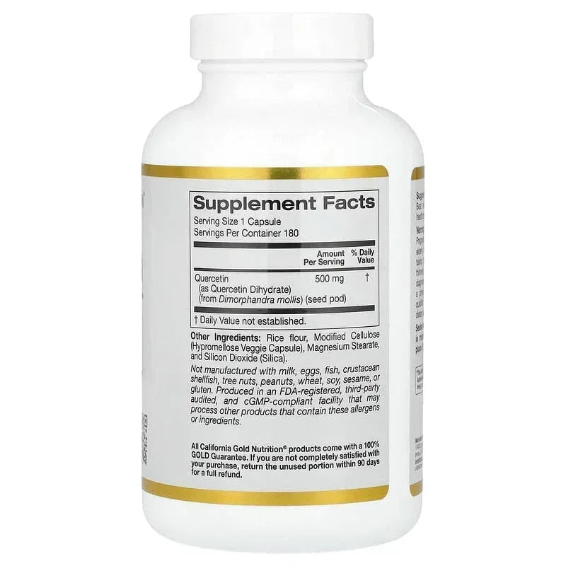 California Gold Nutrition, Quercetin, 500 mg, 180 Veggie Capsules