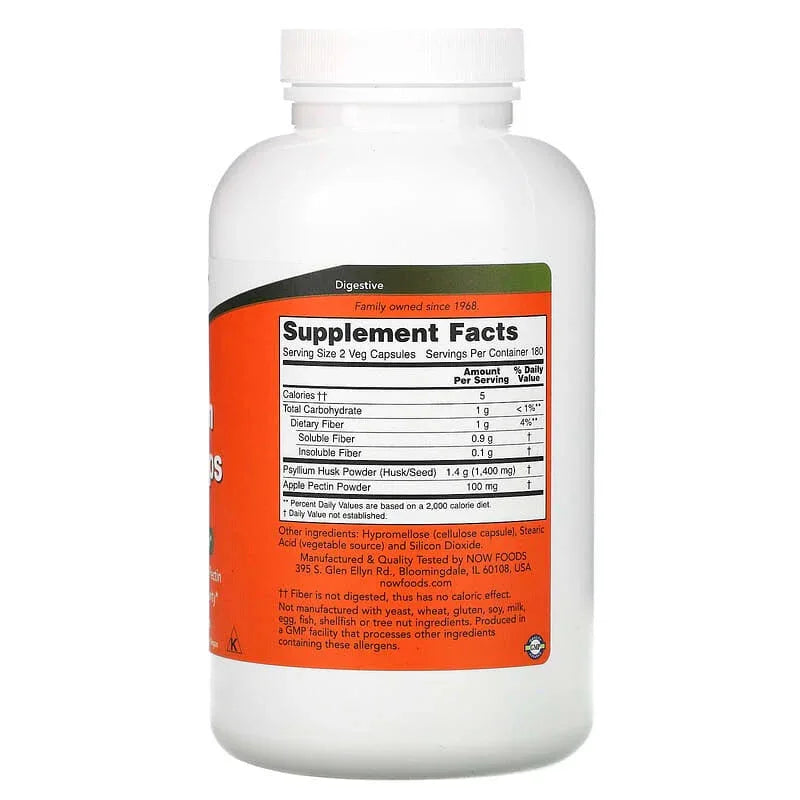 NOW Foods, Psyllium Husk Caps, 500mg & 700 mg (0.5 g per Capsule) - USA MEGA SHOP