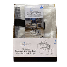 Mainstays Clear 20-Gallon Moving Storage Bag 2-pack package with backpack straps
