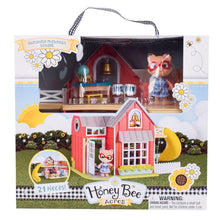Dollhouse play set in retail box with miniature house, accessories, and fox figure