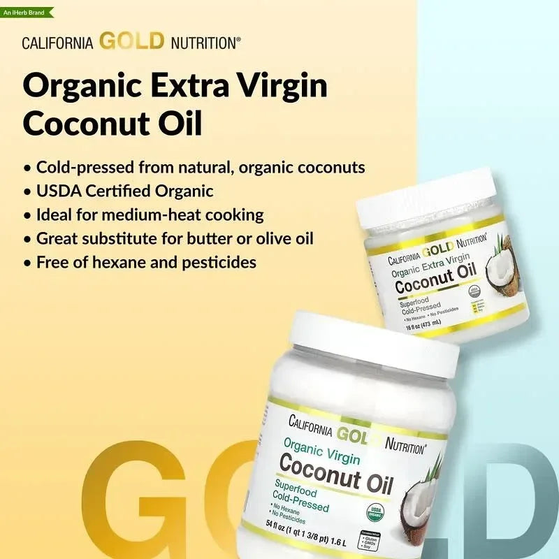 California Gold Nutrition, Superfoods, Cold Pressed Organic Virgin Coconut Oil