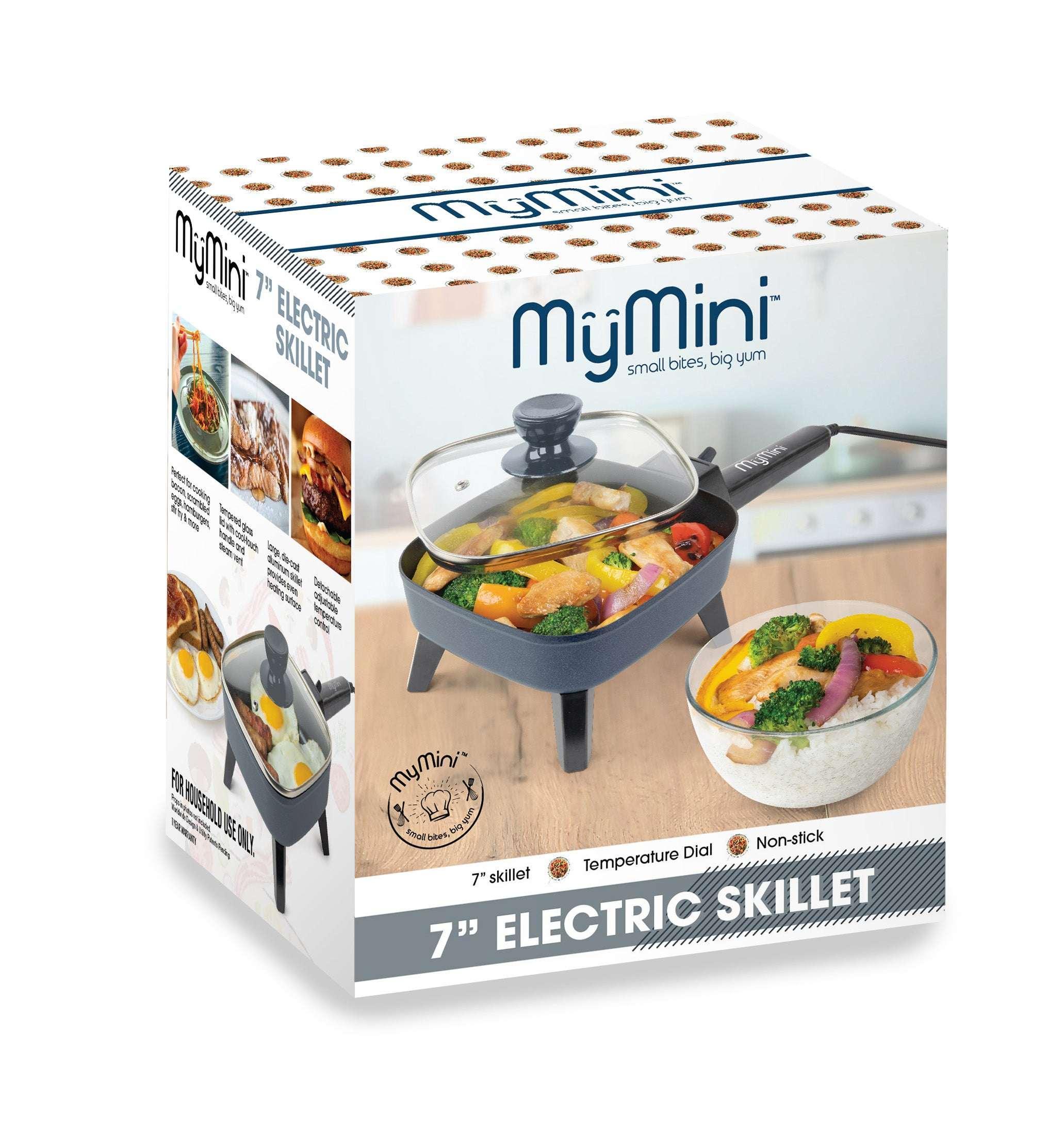 MyMini Electric Skillet, 7 inch, 600 watts, Gray - USA MEGA SHOP